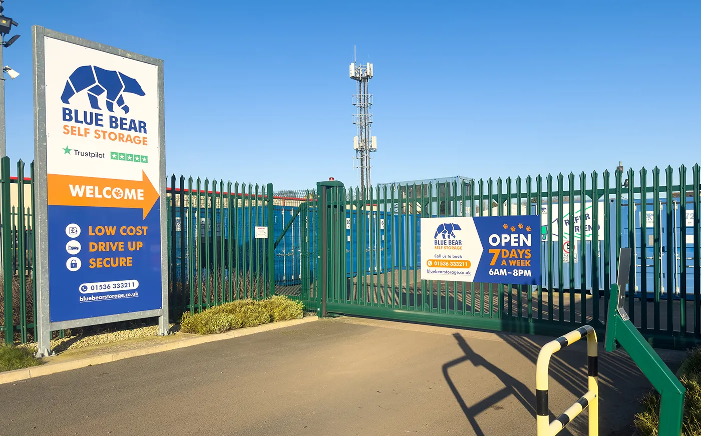 Drive-up container storage units in Corby with Blue Bear Self Storage Corby